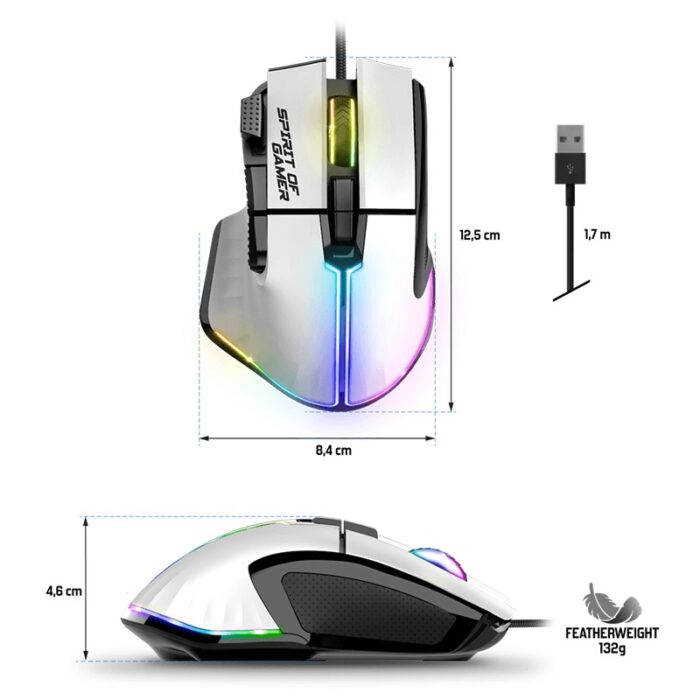 Souris Gaming Spirit of Gamer PRO M5 RGB - White